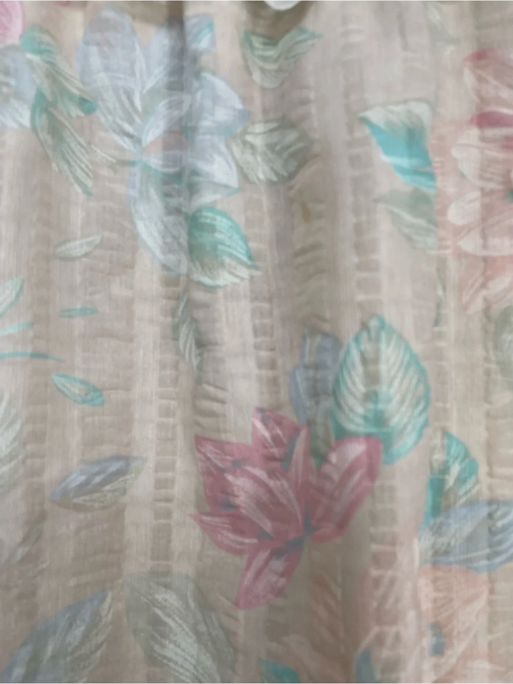 Vtg Anne Leslie Pastel Muted Floral 80s Textured Maxi House Coat PJs Zip Front - Picture 15 of 16